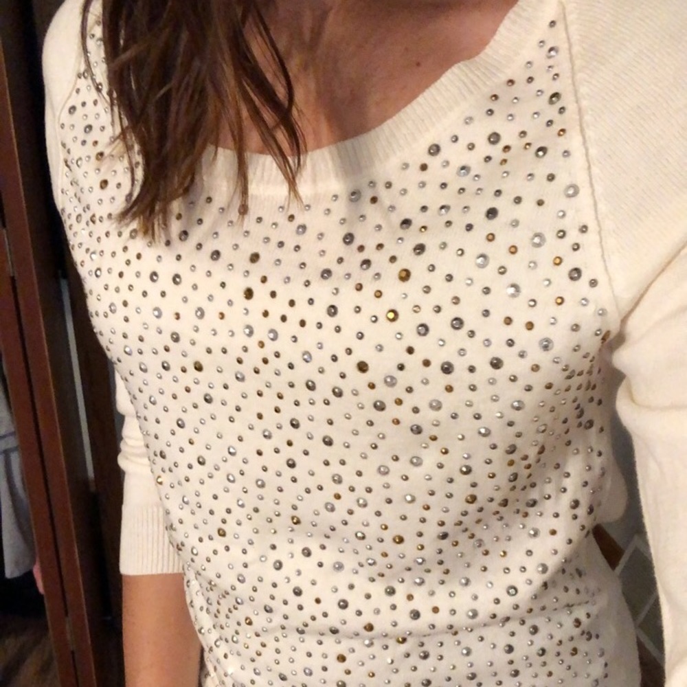 Daytrip white/cream sweater with embellishments